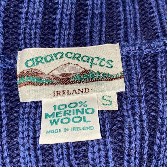 Arancrafts knit cardigan sweater made in Ireland merino wool size small - Picture 6 of 9